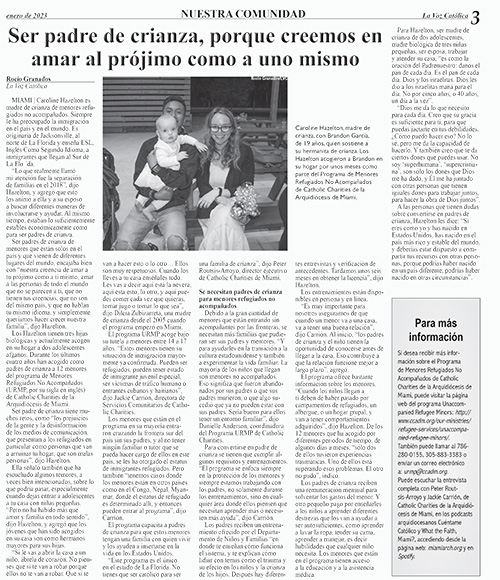 Best Writing – In-Depth: First place, La Voz Católica, Rocío Granados