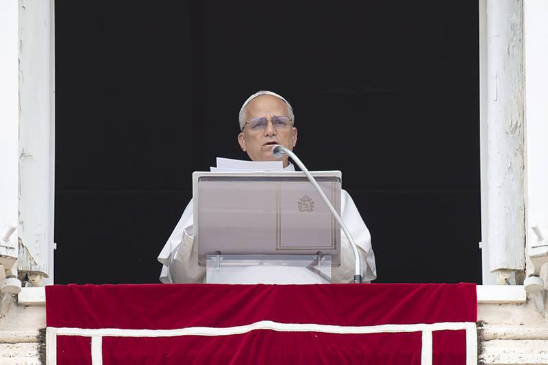 Pope Leo XIV, after reciting the Angelus prayer at the Vatican, appeals for peace hours after the U.S. bombed nuclear enrichment facilities in Iran June 22, 2025.