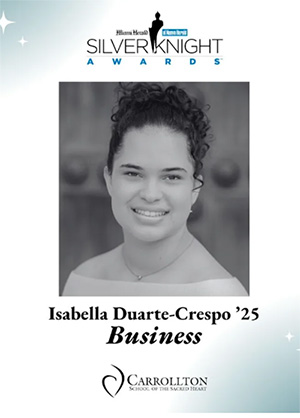 Isabella Duarte-Crespo, Silver Knight winner in Business for Carrollton School of the Sacred Heart, Coconut Grove.
