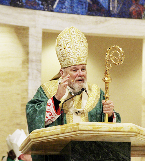 Archbishop Thomas Wenski celebrates the Jubilee of Young People Mass July 17, 2025, at St. Mary Cathedral in Miami. Attendees traveled to Rome for the Jubilee of Young People from July 28 to August 3.