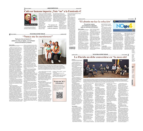Best Coverage – Racial Inequities: Second place, La Voz Católica, Archbishop Thomas Wenski, Jim Davis, and Emily Chaffins.