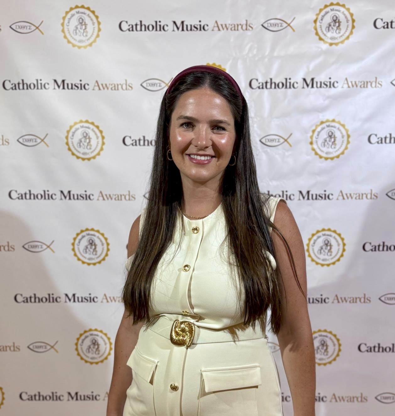 Anna Keller Sarmiento, founder and director of Agnes Choir from St. Agnes Parish in Key Biscayne, at the Catholic Music Awards in Rome, Italy July 27, 2025. For their original song “Ven a mi,” Agnes Choir was honored with “Best Parish Choir” in the Spanish-language category.