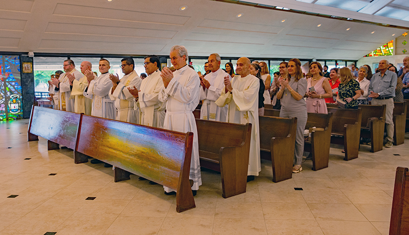 Several archdiocesan priests attended Msgr. Dariusz Zielonka's installation Mass as pastor of St. Pius X Church in Fort Lauderdale on Sept. 7, 2025.