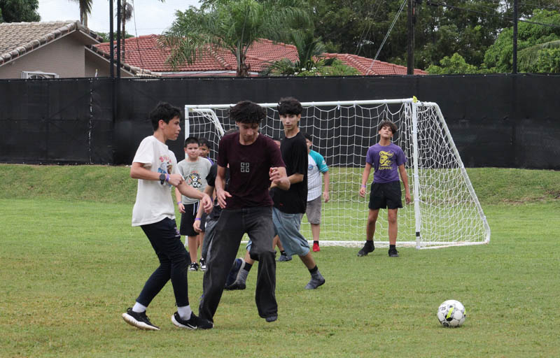 St. Michael the Archangel School, Miami, alumni and current students enjoy a soccer match at the inauguration and blessing of St. Michael's athletic field on Sept. 28, 2025.