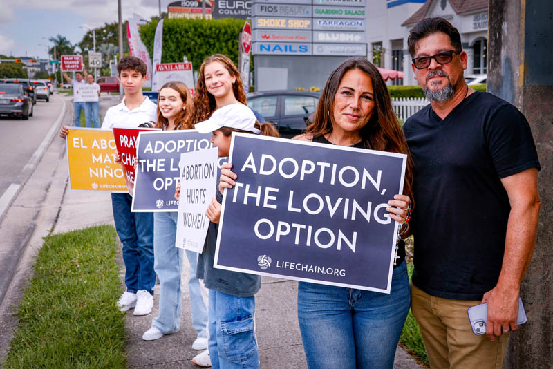 Pro-life advocates gathered to demonstrate against abortion in the annual Life Chain across U.S.1 Highway on Respect Life Sunday, Oct. 5, 2025.