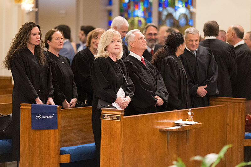 Judges took part in the 33rd annual Red Mass for Broward County legal professionals, presided by Archbishop Thomas Wenski and hosted by the St. Thomas More Society of South Florida, Oct. 15, 2025, at St. Anthony Church in Fort Lauderdale.