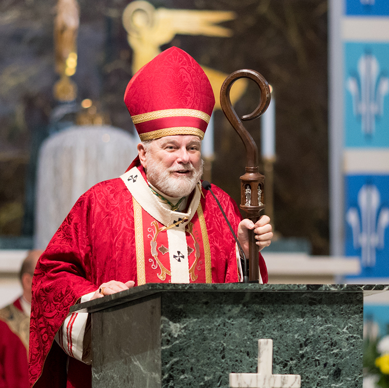 Archbishop Thomas Wenski preaches his homily at the 33rd annual Red Mass for Broward County legal professionals, hosted by the St. Thomas More Society of South Florida, Oct. 15, 2025, at St. Anthony Church in Fort Lauderdale.