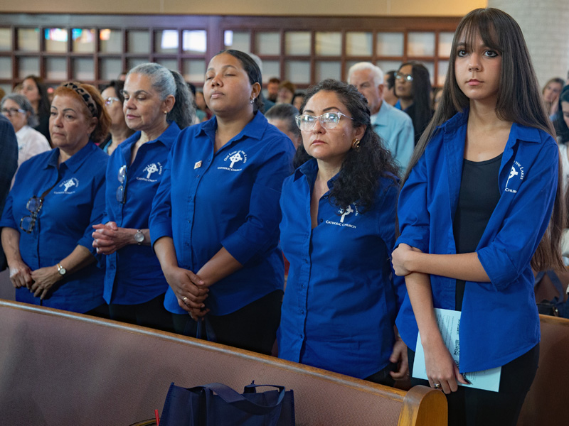 Catechists from Our Lady of the Lakes Parish in Miami Lakes attend Mass at St. Mark the Evangelist Parish in Southwest Ranches during the Archdiocese of Miami Catechetical Conference on Oct. 24, 2025.