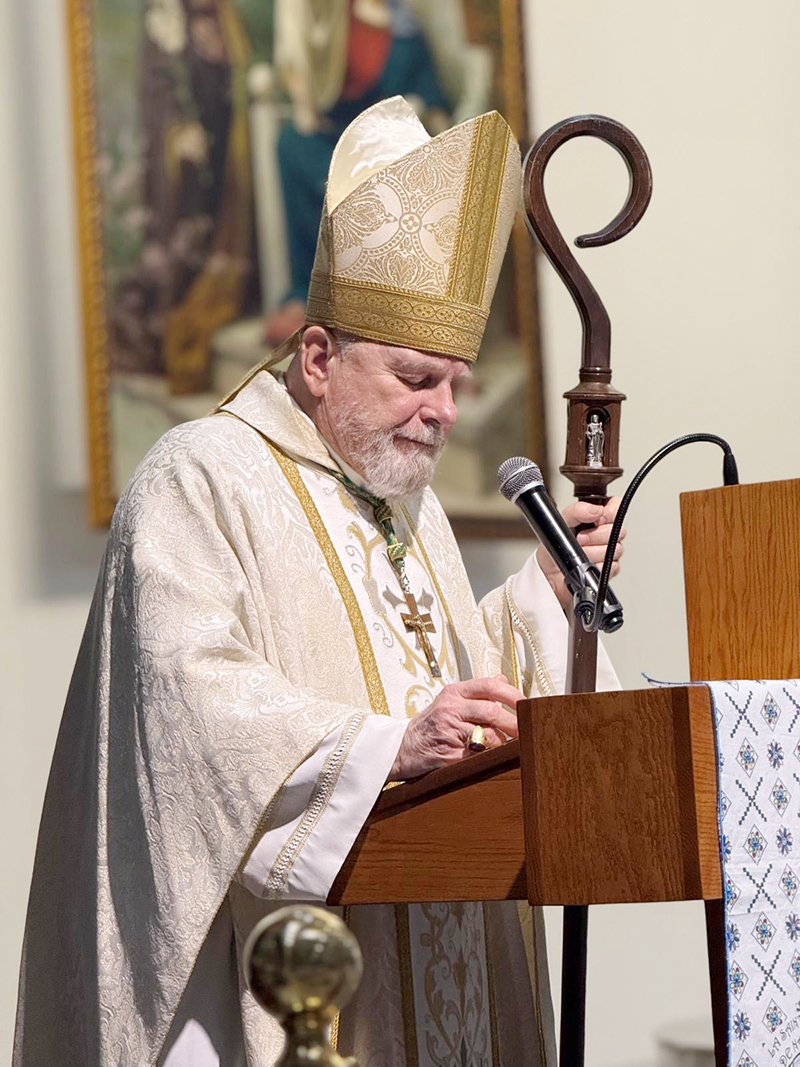 Archbishop Thomas Wenski delivers his homily during a Mass marking the 75th anniversary of Holy Family Parish Nov. 15, 2025, at the parish in North Miami.