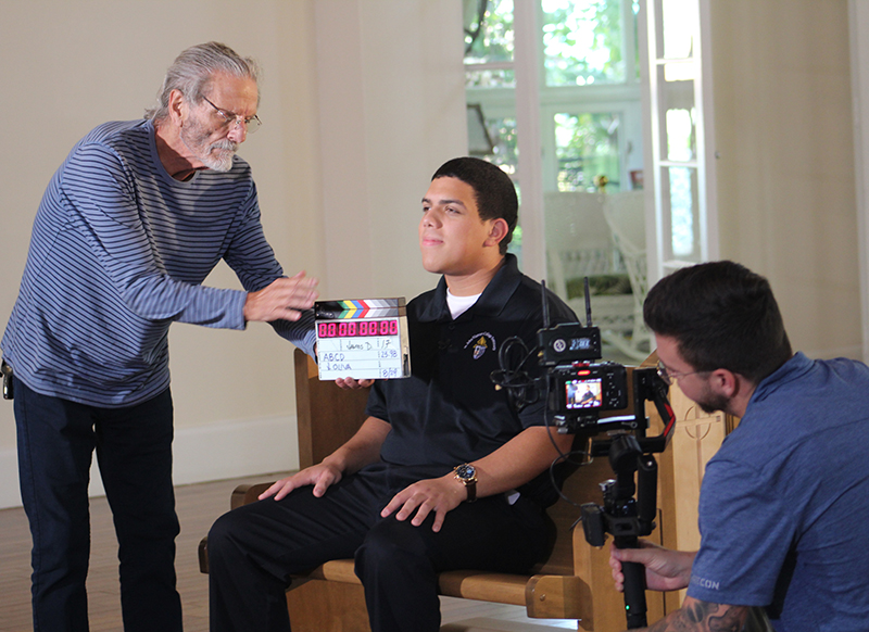 James Duque, a seminarian at St. John Vianney College Seminary in Miami, participates in the 2026 Archbishop’s Charities and Development Drive (ABCD) campaign video, filmed Aug. 29, 2025. The video will be shown in all parishes in the Archdiocese of Miami for ABCD Commitment Weekend, Jan. 24–25, 2026.