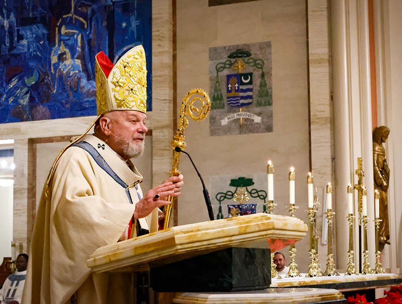 Archbishop Thomas Wenski delivers his homily at the closing Mass of the 2025 Jubilee Year Dec. 27, the Feast of the Holy Family, at St. Mary’s Cathedral in Miami. The Jubilee Year in Rome concludes Jan. 6, 2026, the Feast of the Epiphany.