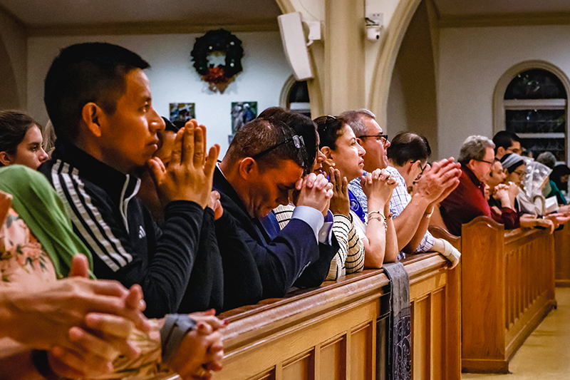 Congregants pray during the closing Mass of the 2025 Jubilee Year at St Mary&Otilde;s Cathedral on December 27th, 2025.
