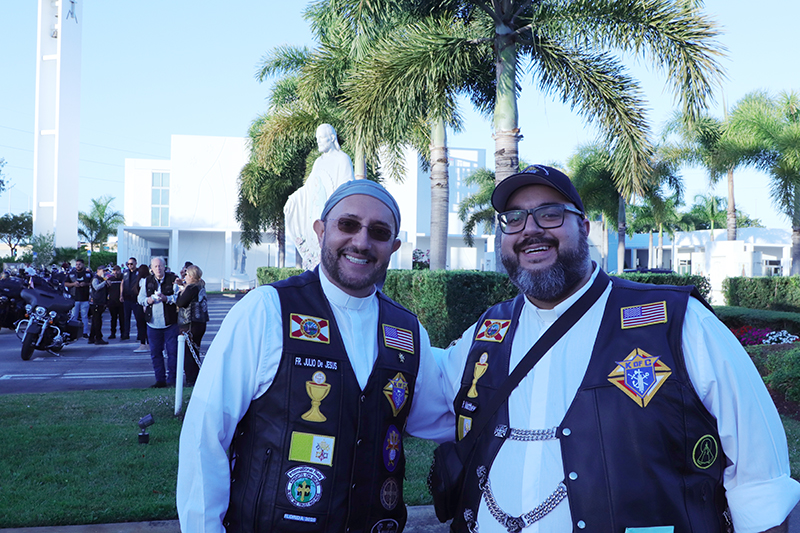 from left to right  Father Matthew Gomez from St. John Vianney College Seminary and Father Julio de Jes&uacute;s, pastor of St. John XXIII Parish in Miramar at Our Lady of Guadalupe Church in Doral on Sunday, January 25.