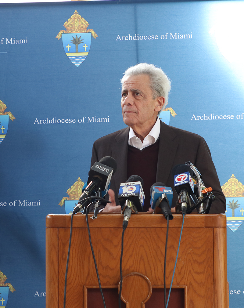 Tony Argiz, a Catholic Cuban American businessman and a member of American Business Immigration Coalition Action, ABICA, said Haitians are “hardworking people who are caring for our seniors, supporting their families, and strengthening Florida’s communities every single day,” during a press conference organized by the Archdiocese of Miami, Catholic Health Services, and Catholic Legal Services, along with ABICA, requesting an extension of TPS for Haitians on Jan. 27, 2026, at the Pastoral Center in Miami Shores.