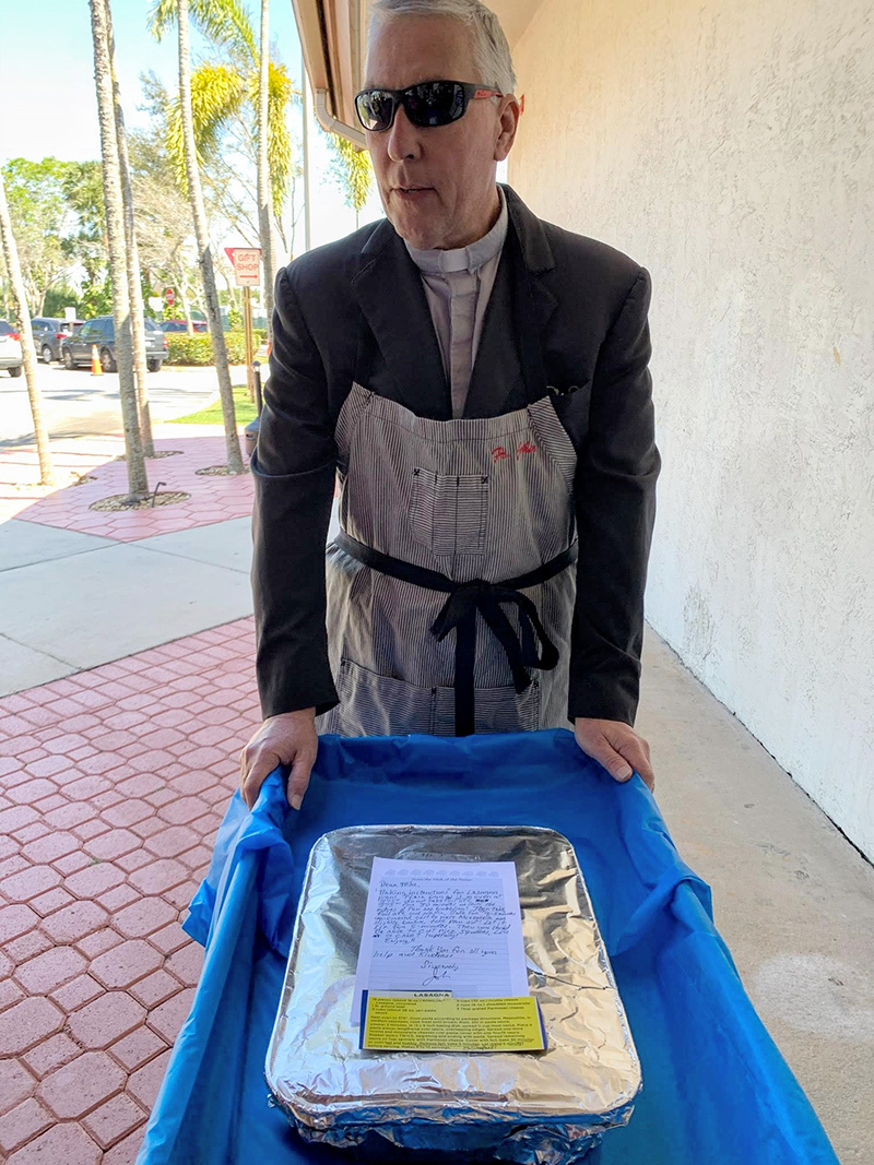 Father John Peloso loved to cook. One of his favorite dishes was his famous lasagna, which he often made for the employees of St. Edward Church, where he served as pastor.
