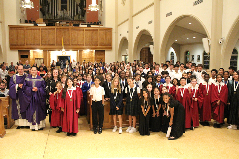 MIAMIMarch 7, 2026The American Federation Pueri Cantores Miami Choral Festival pose for a photo following a Mass on March 7, 2026 at St. Mary Cathedral in Miami. The occasion gathered more than 175 boys and girls from grades four through 12 from dioceses across Florida.
