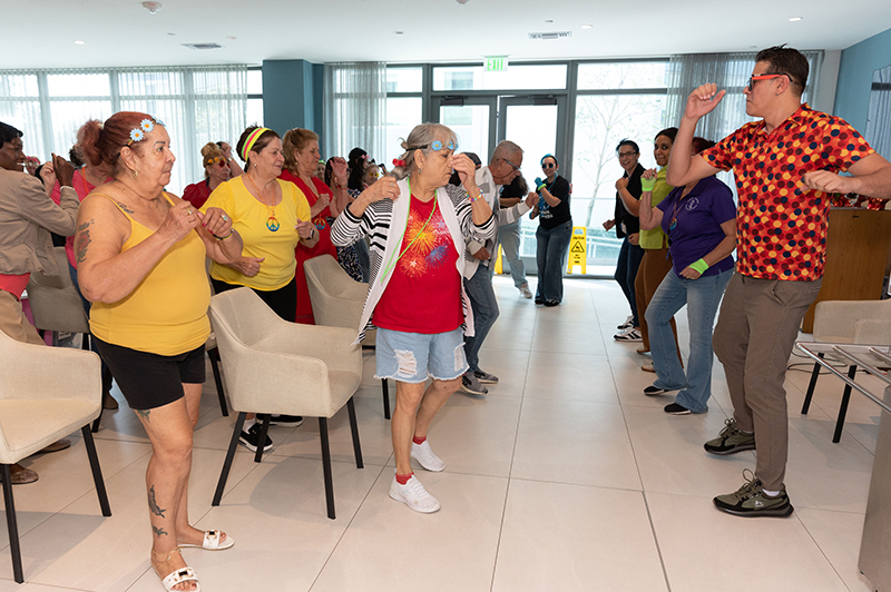 A Zumba Latin-inspired dance fitness class was featured recently during a special event for local senior citizens sponsored by Catholic Charities of the Archdiocese of Miami.