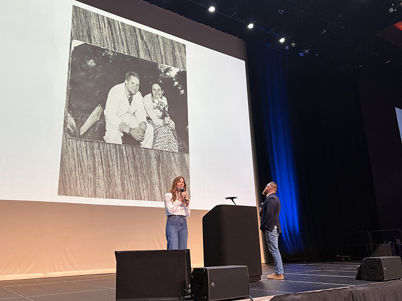 Guest speakers Aimee and Colin Maciver shared their stories and advice on love and trusting in God's plan at the Greater Love Conference for Catholic school eighth-graders March 11, 2026 at the Charles F. Dodge City Center in Pembroke Pines.