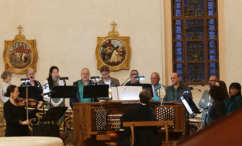 St. Patrick Church choir performs during Miami Beach’s parish centennial Mass March 17, 2026.