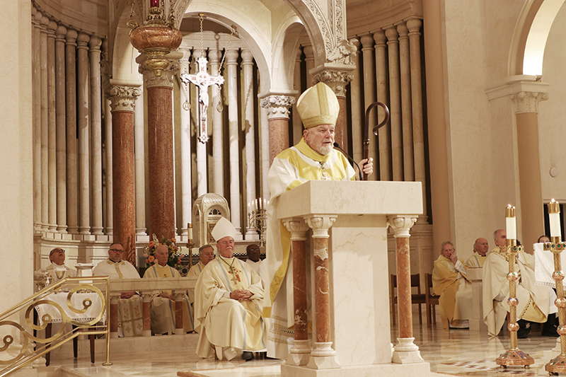 Archbishop Thomas Wenski shares his homily during the Mass celebrating the 100th anniversary of St. Patrick Parish in Miami Beach, March 17, 2026.
