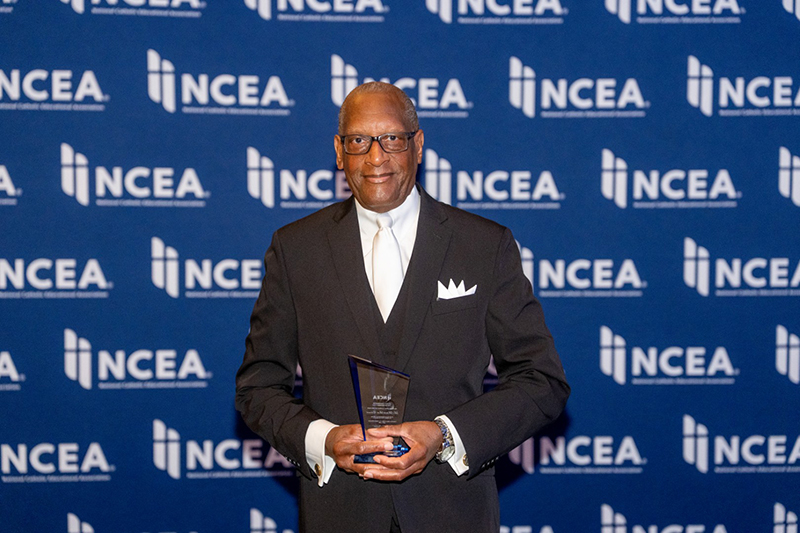 April 6, 2026Minneapolis, MNWith 53 years in education, Donald Edwards, Archdiocese of Miami associate superintendent of schools, received the 2026 National Catholic Educational Association (NCEA) Lifetime Commitment to Catholic Education Award. He was presented with the award April 6, 2026 at the NCEA Convention and Expo in Minneapolis, Minnesota.