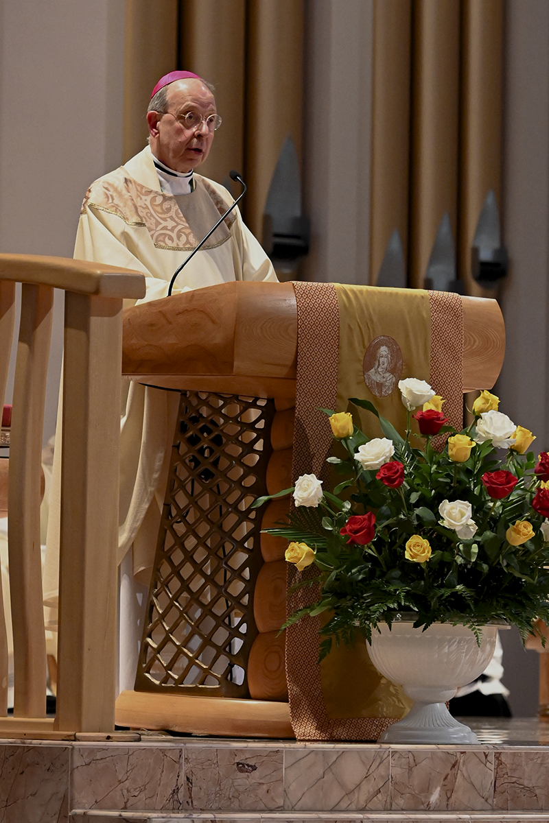 Archbishop William E. Lori of Baltimore delivers the homily during the June 11 Mass at the Basilica of the National Shrine of Mary, Queen of the Universe in Orlando. The liturgy included the consecration of the United States to the Sacred Heart of Jesus.