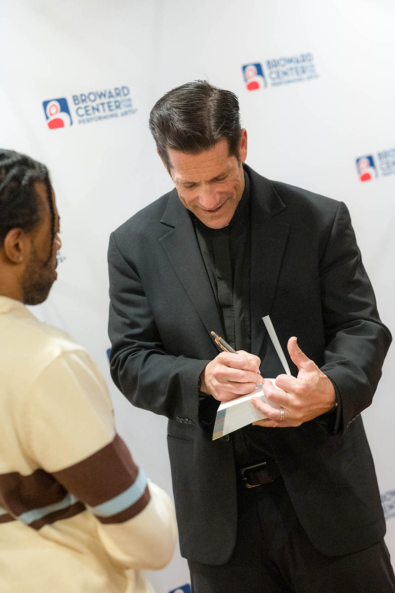 Father Mike Schmitz, a diocesan priest in the Diocese of Duluth, Minnesota, and a popular priest on social media, meets with audience members at the Broward Center for the Performing Arts in downtown Fort Lauderdale May 20, 2026. Father Schmitz spoke in three Florida cities in May as part of his Parables Tour.