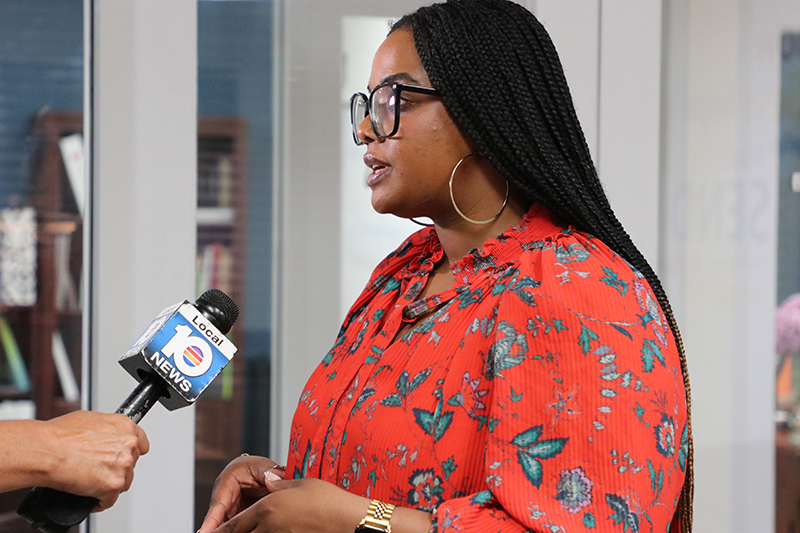 Vanessa Joseph, managing attorney at Catholic Legal Services, is interviewed by the WPLG Local 10 News team July 24, 2026 at the Archdiocese of Miami’s Pastoral Center in Miami Shores. Joseph spoke about how Haiti’s Temporary Protected Status (TPS) deadline is affecting South Florida’s community.