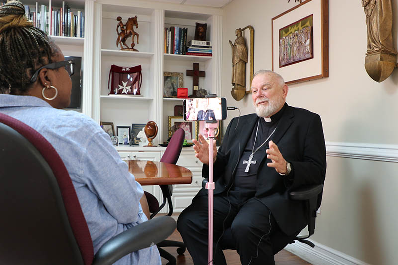Archbishop Thomas Wenski is interviewed at the Archdiocese of Miami Pastoral Center in Miami Shores July 29, 2026, discussing with CBS News Miami his July 28 meetings with senators in Washington, D.C. Archbishop Wenski traveled to the U.S. capital city to advocate for an extension of Haitian TPS (Temporary Protected Status) alongside Cardinal Chibly Langlois of Les Cayes, Haiti; Archbishop Robert G. Casey of Cincinnati, Ohio; and Bishop Jacques Fabre-Jeune of Charleston, South Carolina.