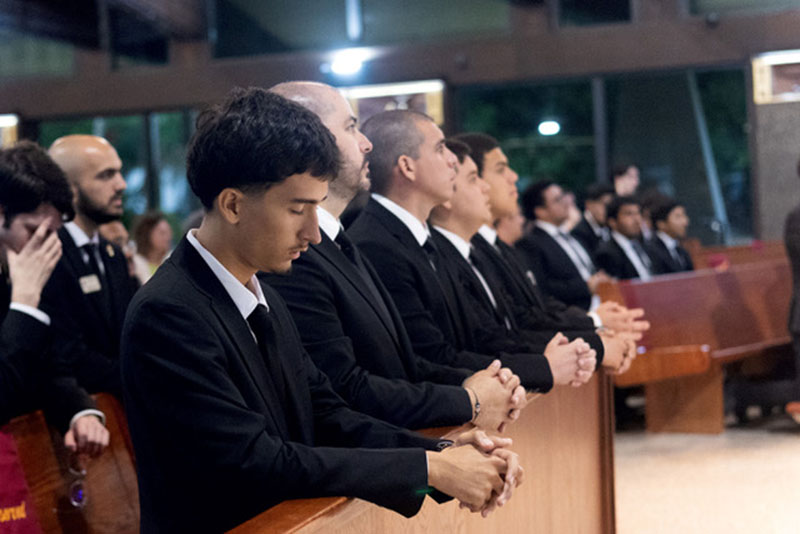 Seminarians enrolled at St. John Vianney College Seminary in Miami gathered Aug. 1, 2026, for a Saturday Vigil Mass at St. Hugh Parish in Coconut Grove with Archbishop Thomas Wenski as part of their summer convocation and orientation process before the start of the 2026-2027 academic year.