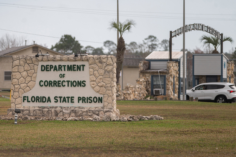 The entrance sign to Florida State Prison in Raiford is pictured on Feb. 13, 2025. Florida's Catholic bishops are urging Gov. Ron DeSantis to halt the Aug. 18, 2026, execution of William Silvia and commute his death sentence to life in prison without parole. Silvia was convicted June 6, 2008, of first-degree murder for killing his estranged wife, Patricia Silvia. (OSV News photo/Fran Ruchalski, courtesy St. Augustine Catholic)