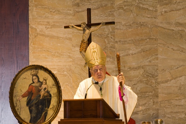 Archbishop Thomas Wenski speaks during the Mass marking the 52nd anniversary of the founding of the Archdiocese of Miami.