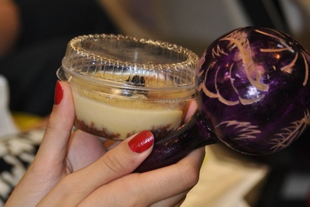 Pio Quinto, named after a pope, is a custard-topped cake, one of the many treats passed out during "Pursima" celebrations.