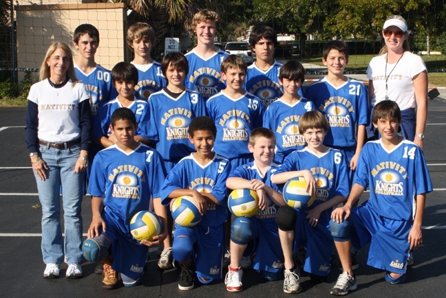 Nativity's boys volleyball team was coached by Theresa Reilly and Tara Marino. The team roster includes: Brandon Barrera, Estafano Rivera, Greg Holodak, Deryk MacDonnell, Mike Nader, Juan Carlos Diego, Sean Davis, Anthony Tutora, Bradley Higgs, Matthew Short, Tim McSoley, Edward Fuerst, Matt Salas and Mike Gonzalez.