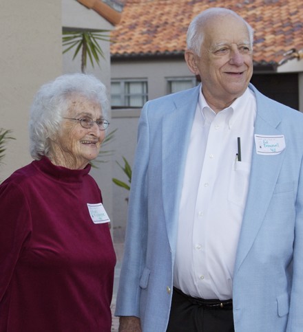 Ed Brownell, class of 1942, and Mary Kilcayne, class of 1944, were the only two former students from the 1940s who attended St. Theresa School's first-ever reunion.