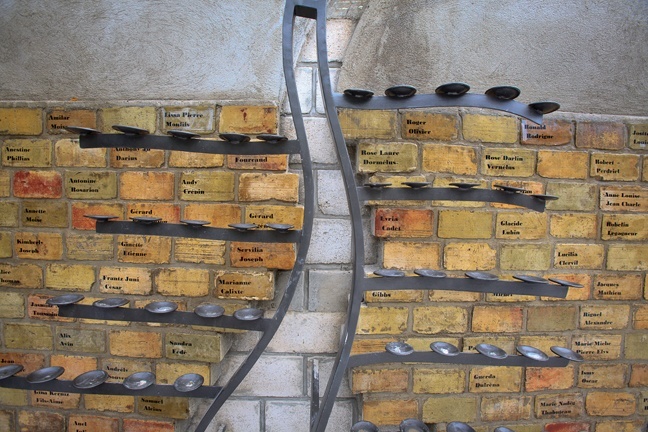 The jagged line symbolizes the Jan. 12 earthquake at perhaps the only monument in Haiti built to honor the victims of the disaster.