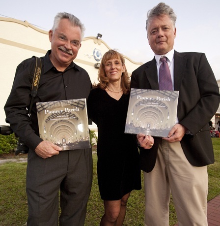 From left to right: retired journalists and newspaper editors Bruce and Judy Borich with Chauncy Mabe, who together produced the 90th anniversary book, "Pioneer Parish: Saint Anthony, Broward's first Catholic Church."
