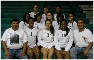 Archbishop Curley Notre Dame�s 2011 girls' varsity volleyball team, from left, front row: Assistant Coach Felipe Ramize, co-captain Shatoreia Edgecome, captain Melissa Nicole Metcalf, co-captain Josie Norteus, Coach Jose Ramirez; middle row: Caroline Morley, Galisa Hyppolite, Jensen Rayburn, Vivencia Philipie, Ariel Mishali; back row: Megan Romanik, Alyssa Lambert, Jackysha Jean.