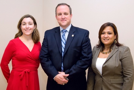 Panelists at the St. Thomas University Law School human trafficking conference included, from left: Teri Arvesu, an executive at Univision; Nestor Yglesias of the U.S Department of Homeland Security; and Mercedes Lorduy, co-director of VIDA Legal Assistance.