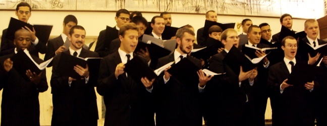 Seminarians who make up the Schola Cantorum perform for their guests.