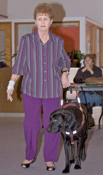Alma Myrick gives a testimonial of how she has lived with blindness and how to interact with a blind person and his or her dog.