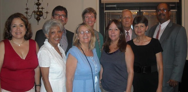 2011 Graduates of St. Thomas University's Spiritual Companionship certificate program, from left: Maria Meneses, Alba Bowen, Luis Sanchez, Cindy Vincentz, Karen Avila, Ed O'Brien, Mariana Lopez and David Bowen.