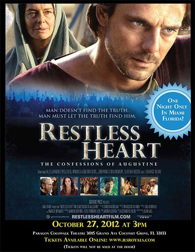 Members of the Key Club at Immaculata LaSalle High School in Miami decided to bring "Restless Heart," the movie about the life of St. Augustine, to a Miami theater, the first such screening in the area. Click on the image to go to the link for purchasing tickets.