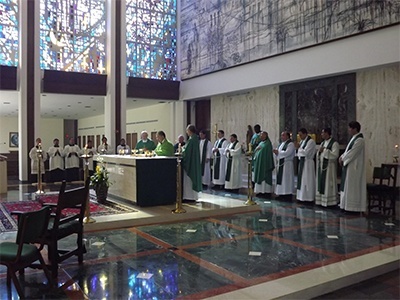 St. John Vianney College Seminary faculty celebrate Mass during the semi-annual Vocations Awareness Weekend.
