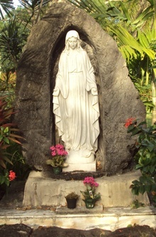 A view of the Shrine of the Blessed Virgin Mary on the grounds of MorningStar Renewal Center.