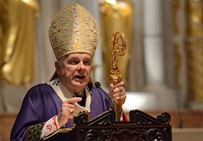 Archbishop Thomas Wenski preaches the homily during the Mass in the cathedral basilica of St. Augustine with all of Florida's bishops.