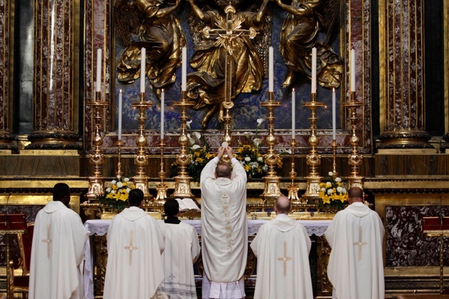 Fr. Chanel Jeanty, Msgr. Michael Souckar, Fr. Vigoa, Archbishop Thomas Wenski, Fr. William Frigo & Fr. Chris Marino