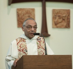 Father Bruno Cadoré, successor to St. Dominic as head of the worldwide Dominican Order, preaches the homily during the Mass.