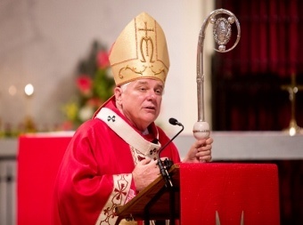 Miami Archbishop Thomas G. Wenski delivers the homily during the Rite of Installtion of new major seminary rector Father David Toups  on Sept. 21 at St. Vincent de Paul Regional Seminary in Boynton Beach.