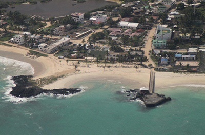 Aerial view of Isabela Island, Galapagos.